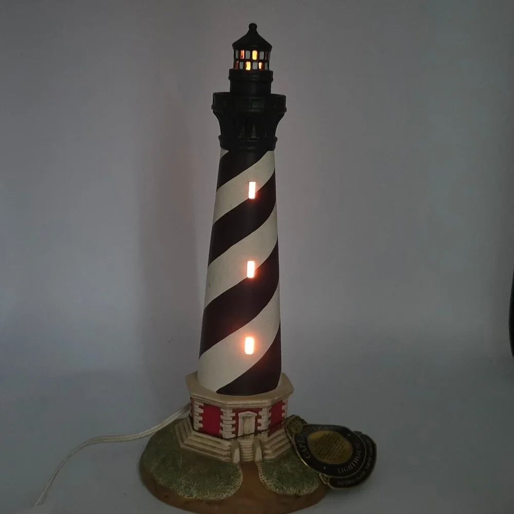 Lefton Cape Hatteras NC Porcelain Lighted Historic Lighthouse 1993 Nautical